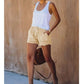 🌞🍃Denim shorts met hoge taille en trekkoord