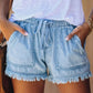 🌞🍃Denim shorts met hoge taille en trekkoord
