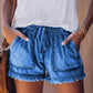 🌞🍃Denim shorts met hoge taille en trekkoord