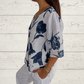 Uitverkoop 49%🔥Gedrukte top met V-hals 🌷