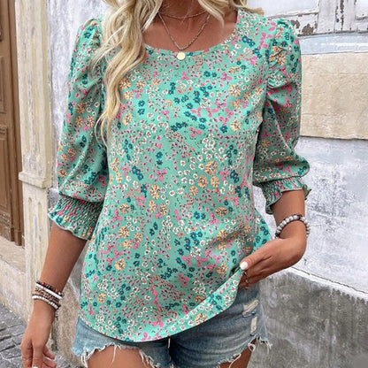 👚Dames casual top met ronde hals en print