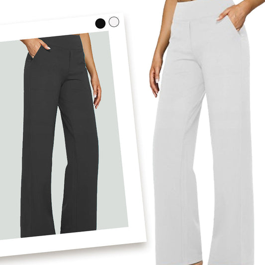 Dames Casual Eenvoudige Effen Kleur Hoge Taille Rekbare Yoga Broek