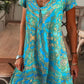 Elegante Damesjurk met Bloemenprint en V-Hals