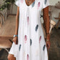 Elegante Damesjurk met Bloemenprint en V-Hals