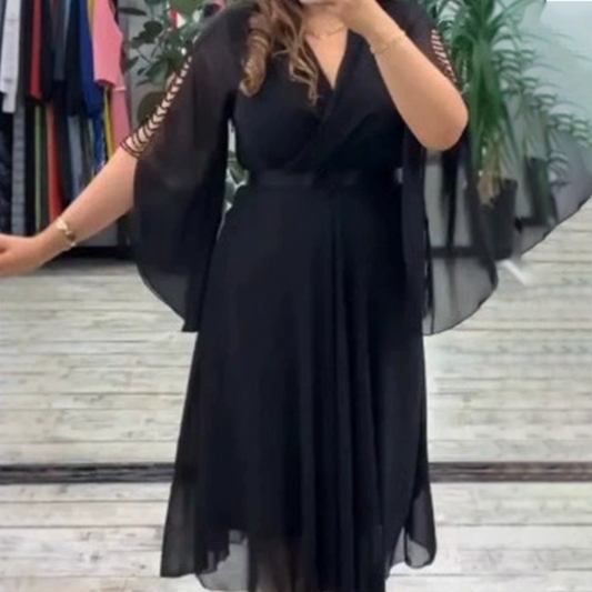 💞 Dames elegante jurk met een halslijn naar V
