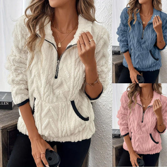 🤩 🤩 🤩 VANDAAG VOORDAT VOORDAT UITVERKOCHT! 👇🎁Sweatshirt met halve rits en pluizige zak