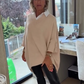 Dames top met lange mouwen en overhemdkraag