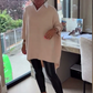 Dames top met lange mouwen en overhemdkraag