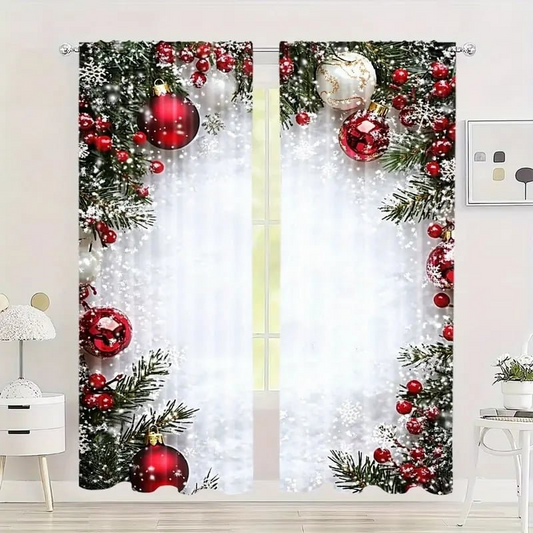Kerstmis-raamgordijnen 2-delige set voor de woondecoratie