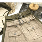 Cooling Hipster Cargo Denim Mini Skirt: Multi-Pocketed Summer Style