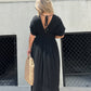 💥💃Casual style, V-neck slit ultra-long dress, showcases your elegant temperament!💃💥